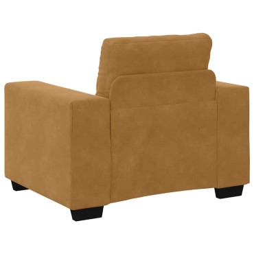 vidaXL Πολυθρόνα Καφέ Βελούδινη 100x78x80cm 1 τεμ. Γωνιακός