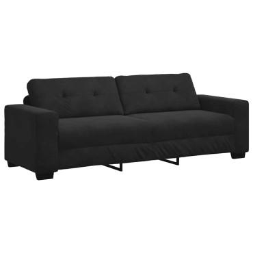 vidaXL Τριθέσιος Καναπές Μαύρος Βελούδινος 220x78x80cm