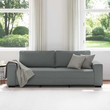 vidaXL Τριθέσιος Καναπές Σκούρο Γκρι 220x77x82cm Ύφασμα
