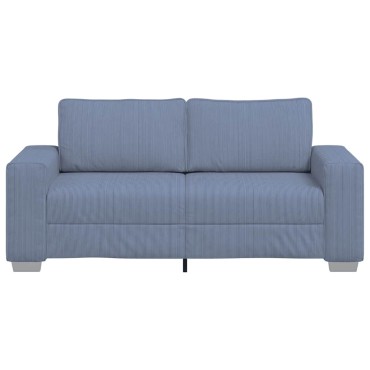 vidaXL Διθέσιος Καναπές-Ρολόι Μπλε 180x77x82cm από Ύφασμα Κοτλέ