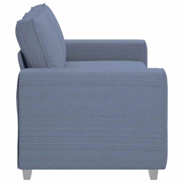 vidaXL Διθέσιος Καναπές-Ρολόι Μπλε 180x77x82cm από Ύφασμα Κοτλέ