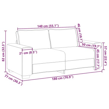 vidaXL Διθέσιος Καναπές-Ρολόι Μπλε 180x77x82cm από Ύφασμα Κοτλέ