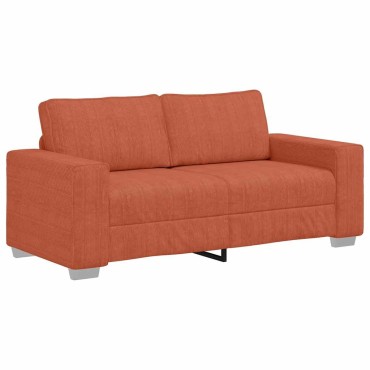 vidaXL Καναπές Διθέσιος Κόκκινος Πορτοκαλί 180x77x82cm από Ύφασμα Κοτλέ 1 τεμ.