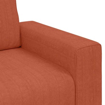 vidaXL Καναπές Διθέσιος Κόκκινος Πορτοκαλί 180x77x82cm από Ύφασμα Κοτλέ 1 τεμ.