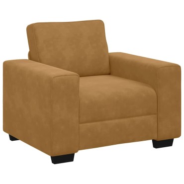 vidaXL Πολυθρόνα Καφέ Βελούδινη 100x77x82cm 1 τεμ. Γωνιακός