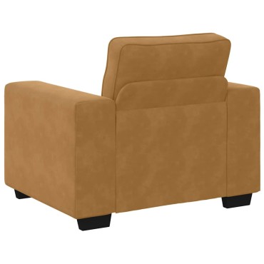 vidaXL Πολυθρόνα Καφέ Βελούδινη 100x77x82cm 1 τεμ. Γωνιακός