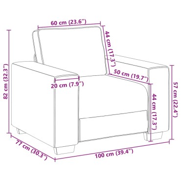 vidaXL Πολυθρόνα Καφέ Βελούδινη 100x77x82cm 1 τεμ. Γωνιακός