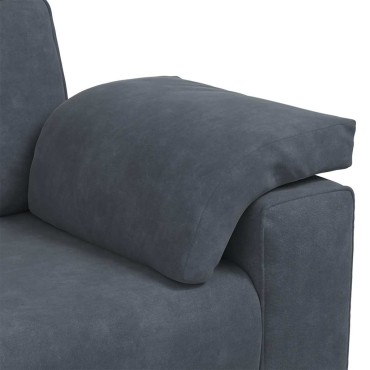 vidaXL Τριθέσιος Καναπές Σκούρο Γκρι 220x77x82cm Βελούδο