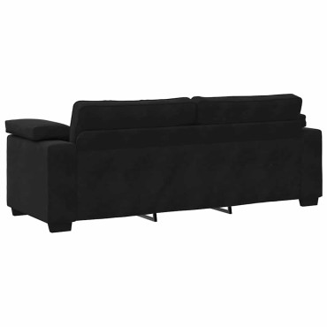 vidaXL Τριθέσιος Καναπές Μαύρος Βελούδινος 220x77x82cm