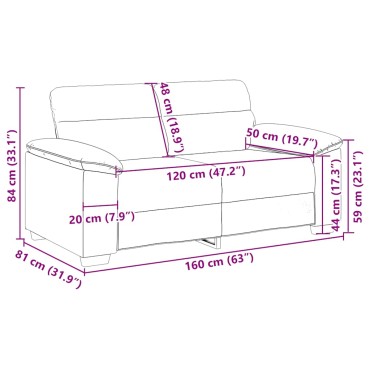 vidaXL Διθέσιος Καναπές Ανοιχτό Γκρι 160x81x84cm Ύφασμα