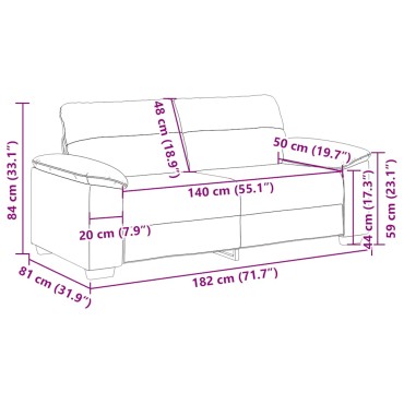 vidaXL Διθέσιος Καναπές Σκούρο Πράσινο 180x81x84cm Ύφασμα