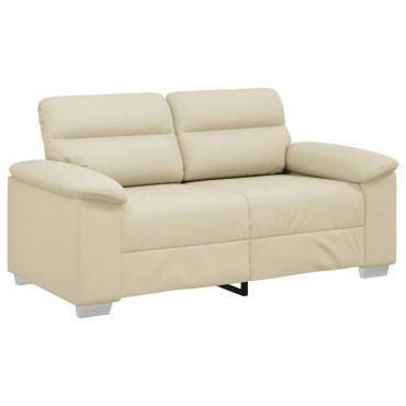 vidaXL Διθέσιος Καναπές Κρεμ 160x81x84cm από Συνθετικό Δέρμα