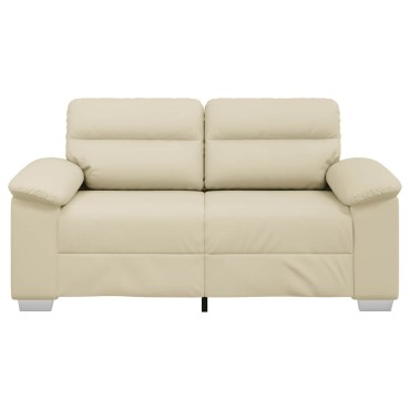 vidaXL Διθέσιος Καναπές Κρεμ 160x81x84cm από Συνθετικό Δέρμα
