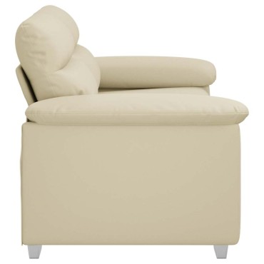 vidaXL Διθέσιος Καναπές Κρεμ 160x81x84cm από Συνθετικό Δέρμα