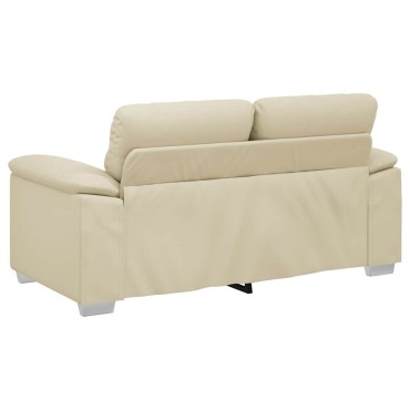 vidaXL Διθέσιος Καναπές Κρεμ 160x81x84cm από Συνθετικό Δέρμα