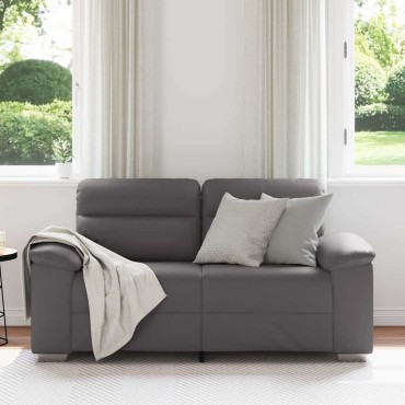 vidaXL Διθέσιος Καναπές Γκρι 160x81x84cm από Συνθετικό Δέρμα