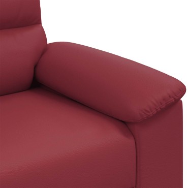 vidaXL Διθέσιος Καναπές Κόκκινος του Κρασιού 180x81x84cm από Συνθετικό Δέρμα