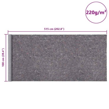 vidaXL Αντιολισθητικό Φλις Βαφής 5 μ. 220 γρ./μ² Γκρι