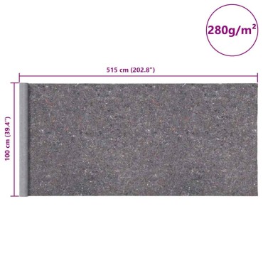vidaXL Αντιολισθητικό Φλις Βαφής 5 μ. 280 γρ./μ² Γκρι