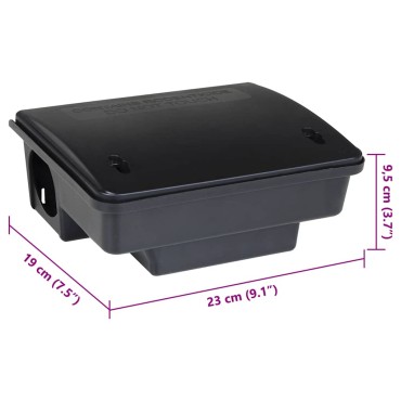 vidaXL Ποντικοπαγίδες 4 τεμ. Μαύρες 23x19x9,5 εκ.