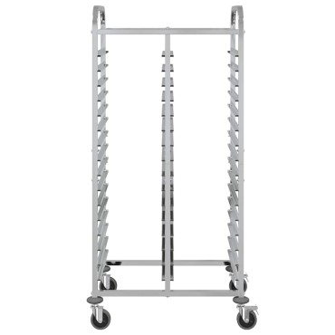 vidaXL Τρόλεϊ Δίσκου με 32 Δοχεία GN 75x55x162,5cm από Ανοξείδωτο Ατσάλι 1 τεμ.