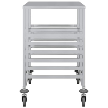 vidaXL Τρόλεϊ Δίσκου με 12 Δοχεία GN 75x55x87cm από Ανοξείδωτο Ατσάλι 1 τεμ.
