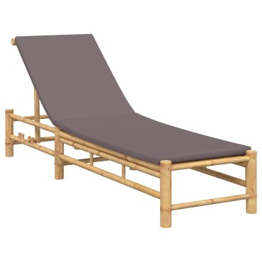 vidaXL Ξαπλώστρα με Μαξιλάρια 55x199x30cm από Μπαμπού 1 τεμ.