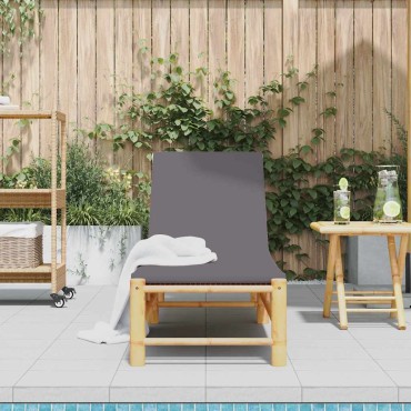 vidaXL Ξαπλώστρα με Μαξιλάρια 55x199x30cm από Μπαμπού 1 τεμ.