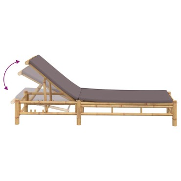 vidaXL Ξαπλώστρα με Μαξιλάρια 55x199x30cm από Μπαμπού 1 τεμ.