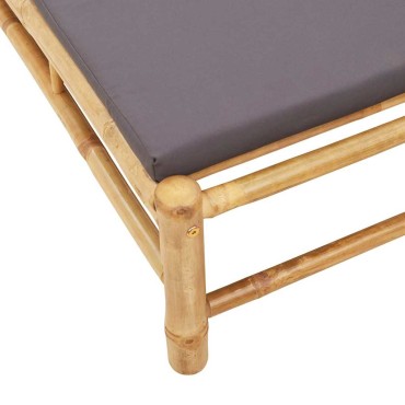 vidaXL Ξαπλώστρα με Μαξιλάρια 55x199x30cm από Μπαμπού 1 τεμ.