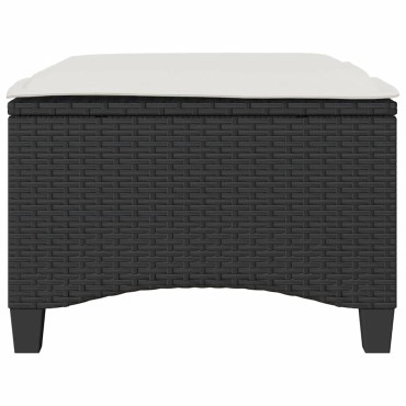 vidaXL Σκαμπό Κήπου με Μαξιλάρια 2 τεμ. Μαύρα 55x55x36cm από Συνθετικό Ρατάν