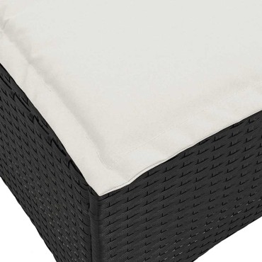 vidaXL Σκαμπό Κήπου με Μαξιλάρια 2 τεμ. Μαύρα 55x55x36cm από Συνθετικό Ρατάν