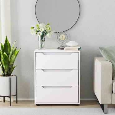 vidaXL Μπουφές VISNES Λευκό 60x40x73cm από Τεχνητό Ξύλο 1 τεμ.