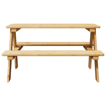 vidaXL Παιδικό Τραπέζι με Πάγκους IRUN 90x79,5x50cm από Μασίφ Ξύλο
