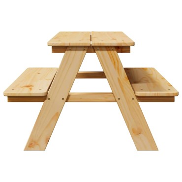 vidaXL Παιδικό Τραπέζι με Πάγκους IRUN 90x79,5x50cm από Μασίφ Ξύλο