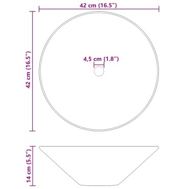 vidaXL Νιπτήρες 2 τεμ. Γυαλιστεροί Μαύροι Ø42x14 εκ. Κεραμικοί