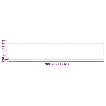 vidaXL Σήτα Μπαλκονιού Κίτρινη και Λευκή Ριγέ 120 x 700 εκ.