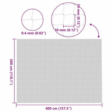 vidaXL Δίχτυ για Γάτες Διαφανές Νάιλον 4x3 μ.
