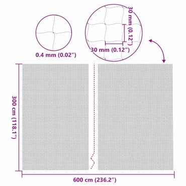 vidaXL Δίχτυ για Γάτες Διαφανές Νάιλον 6x3 μ.