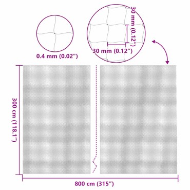 vidaXL Δίχτυ για Γάτες Διαφανές Νάιλον 8x3 μ.