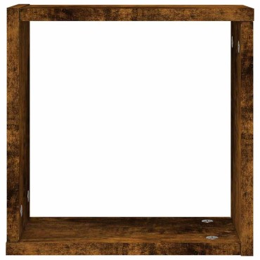 vidaXL Ράφια Τοίχου Κύβοι 4 τεμ. Καπνιστή Δρυς 30x15x30cm