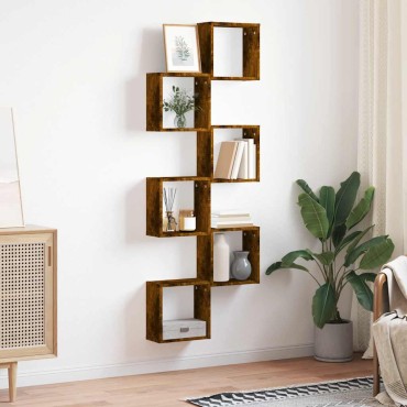 vidaXL Ράφια Τοίχου Κύβοι 6 τεμ. Καπνιστή Δρυς 30x15x30cm
