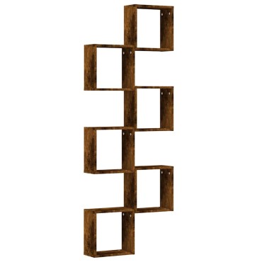 vidaXL Ράφια Τοίχου Κύβοι 6 τεμ. Καπνιστή Δρυς 30x15x30cm