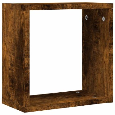 vidaXL Ράφια Τοίχου Κύβοι 6 τεμ. Καπνιστή Δρυς 30x15x30cm