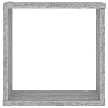 vidaXL Ράφια Τοίχου Κύβοι 2 τεμ. Γκρι Sonoma 30x15x30cm