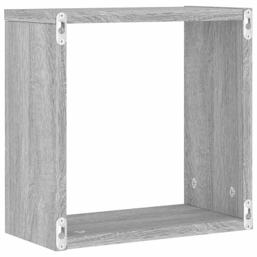 vidaXL Ράφια Τοίχου Κύβοι 2 τεμ. Γκρι Sonoma 30x15x30cm