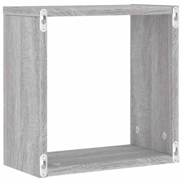 vidaXL Ράφια Τοίχου Κύβοι 6 τεμ. Γκρι Sonoma 30x15x30cm