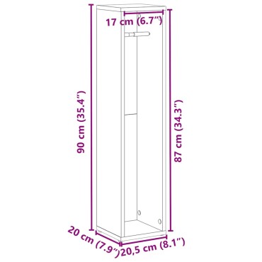vidaXL Ντουλάπι Μπάνιου με Στήριγμα Ρολού Artisan Δρυς 20,5x20x90cm