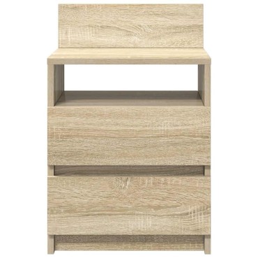 vidaXL Κομοδίνα 2 τεμ. με 2 Συρτάρια, Χρώμα Sonoma Δρυς 40x33x60cm