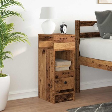 vidaXL Κομοδίνο με Συρτάρι από Παλιό Ξύλο 25x31x66cm 1 τεμ.